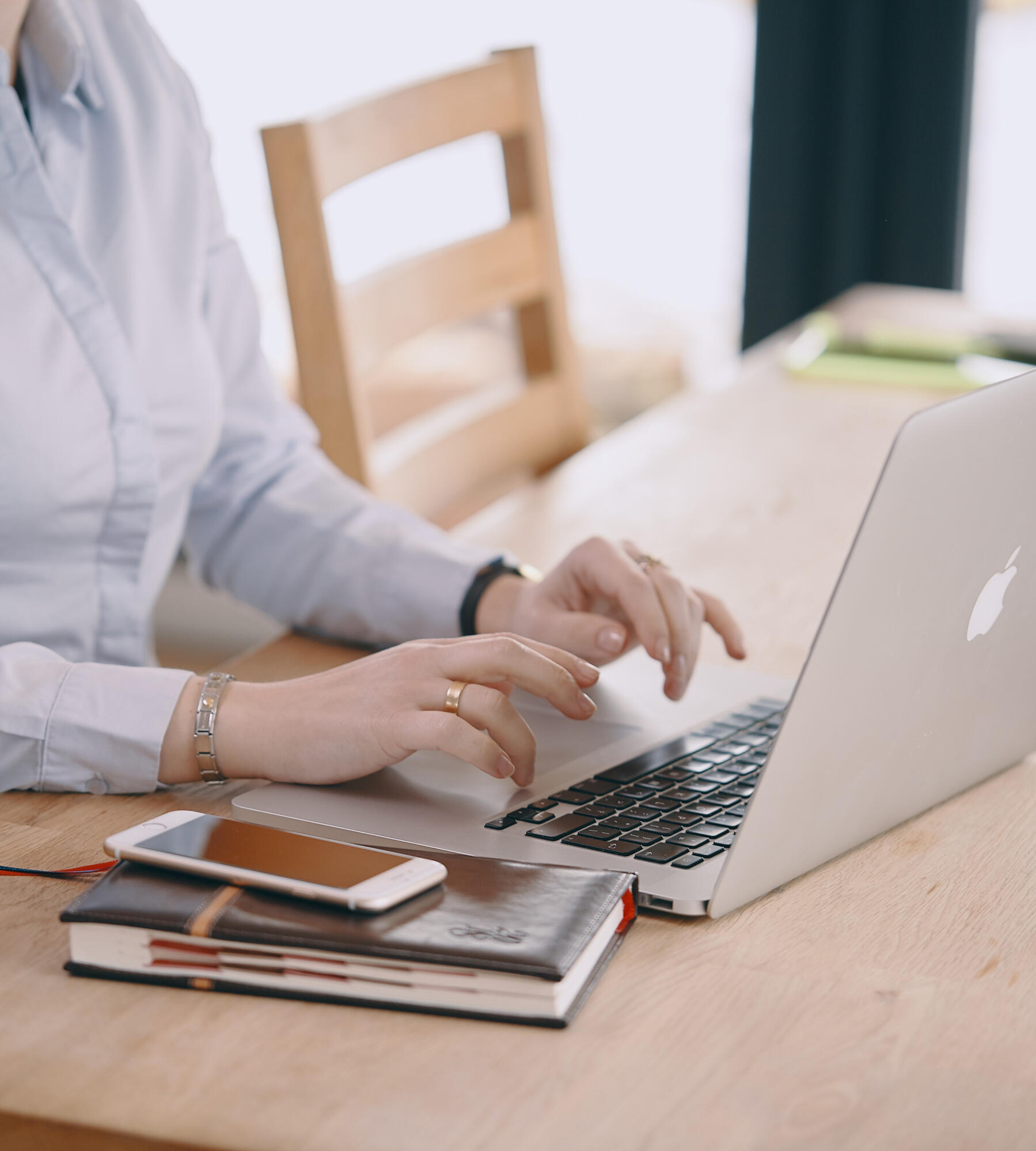 a woman working on a laptop